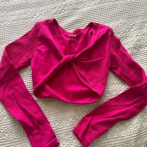 hot pink garage cropped long sleeve